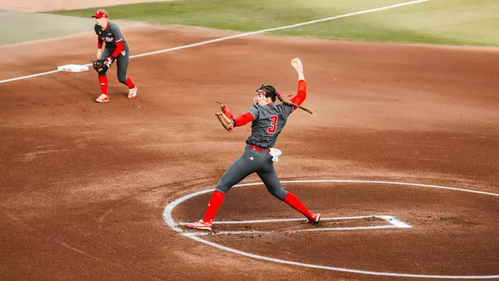 Morgen Talley pitching vs Queens 2/17/26
