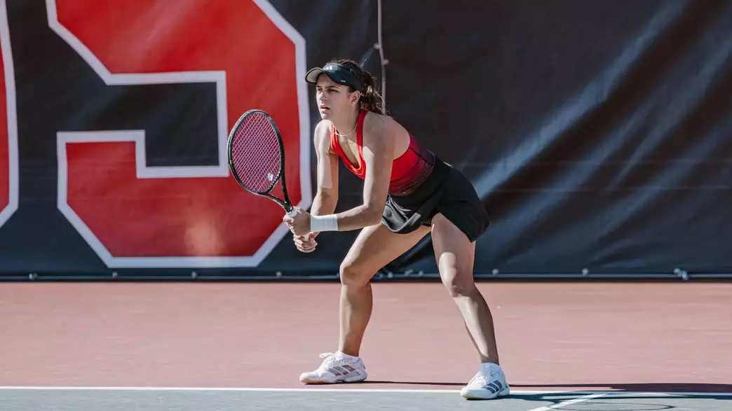 Lavinia Tanasie during women's tennis' Elite Eight match against Georgia.
