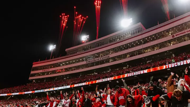 Fans celebrating in Carter-Finley