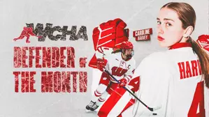 Harvey earns second WCHA Defender of the Month award this season