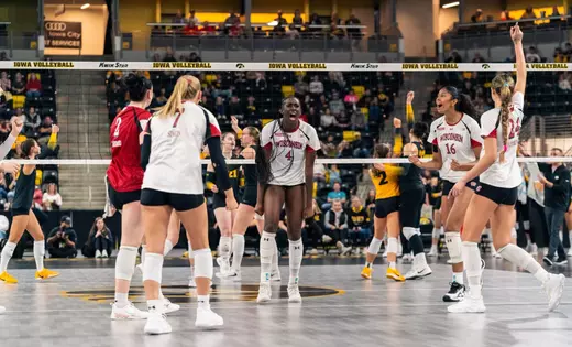 No. 6 Badgers best Hawkeyes in four sets