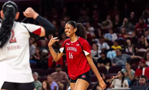 No. 8 Badgers best USC in four sets