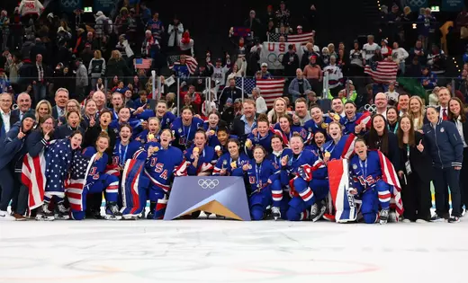 Olympic MVP Harvey leads Six U.S. Badgers to gold