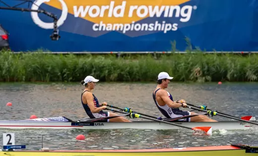 Vitas wins double bronze on weekend to lead five American Badgers at World Rowing Championships