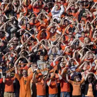 Oklahoma State Cowboys fans before the game against the Kansas Jayhawks at Boone Pickens Stadium. Mandatory Credit: Richard Rowe-USA TODAY Sports
