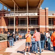 Fans outside O'Brate Stadium
