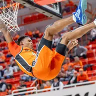 Image Taken at the Oklahoma State Cowboys vs Kansas City Kangaroos Basketball Game, Thursday, December 18, 2025, Galagher-Iba Arena, Stillwater, OK. Bruce Waterfield/OSU Athletics
