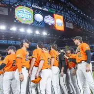 Image Taken at the Shriner Childrens' College Showdown, Oklahoma State Cowboys vs Texas Longhorns, Sunday, February 16, 2025, Globe Life Field, Arlington, TX. Bruce Waterfield/OSU Athletics