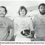 1976 Team Captains - Derrel Gofourth, Charlie Weatherbie and Phillip Dokes.