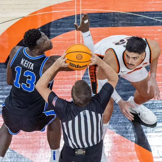 Image Taken at the Oklahoma State Cowboys vs Brigham Young Cougars Basketball Game, Wednesday, January 4, 2026, Galagher-Iba Arena, Stillwater, OK. Bruce Waterfield/OSU Athletics