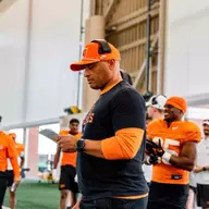 Running backs coach Patrick Cobbs