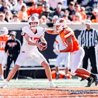 Drew Mestemaker and Caleb Hawkins at 2026 OSU Football Spring Game