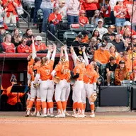 Cowgirl Softball Team Huddle vs. Nebraska