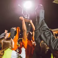 Bedlam Trophy celebration