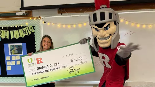 Gianna Glatz honored with check