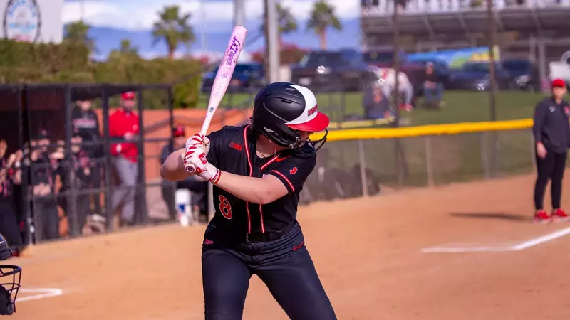 Baileigh Burtis at-bat versus Bethune Cookman at the Mary Nutter Collegiate Classic in Cathedral City, California