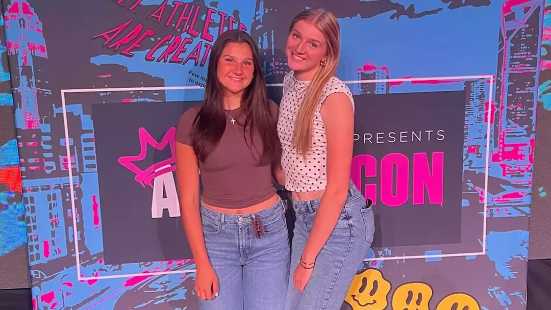 Malia Romes (volleyball) and Kate Theofield (women's lacrosse) represented Rutgers at AthleteCon from June 3-5 in Las Vegas.