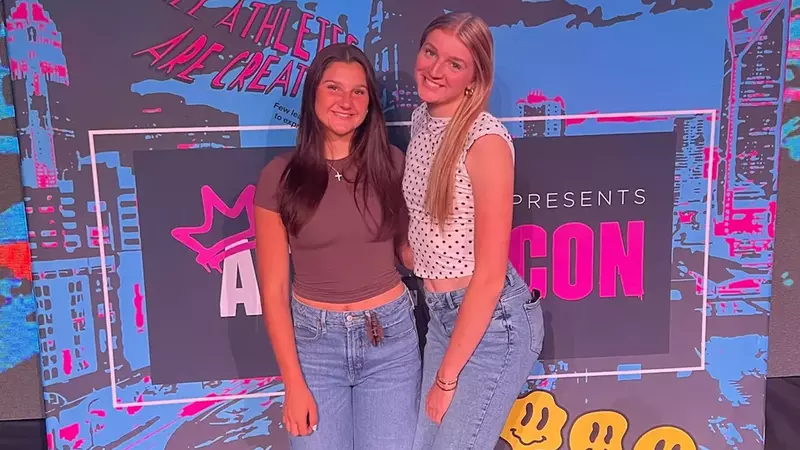 Malia Romes (volleyball) and Kate Theofield (women's lacrosse) represented Rutgers at AthleteCon from June 3-5 in Las Vegas.