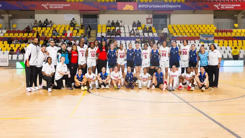 Rutgers women's basketball at the FISU America Games with Team Argentina