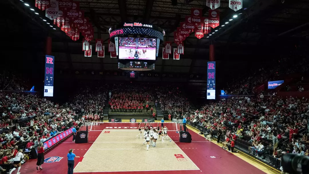 Jersey Mike's Arena against #1 Nebraska in volleyball during the 2025 season