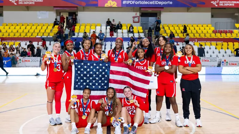 Rutgers Team photo after leading Team USA to the 2026 FISU America Games Championship in Lima, Peru