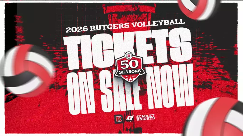 Rutgers Volleyball 2026 Season & Single Game Tickets On Sale Graphic