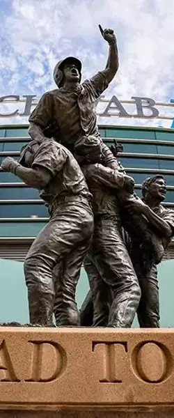 Charles Schwab Field Omaha Road to Omaha statue