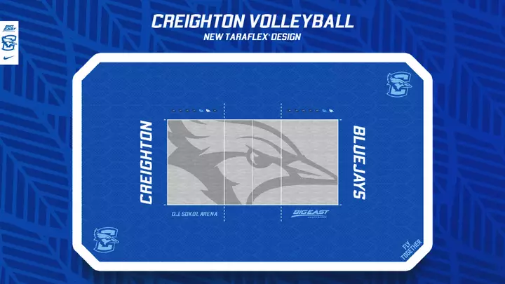 New D.J. Sokol Arena volleyball court Taraflex
