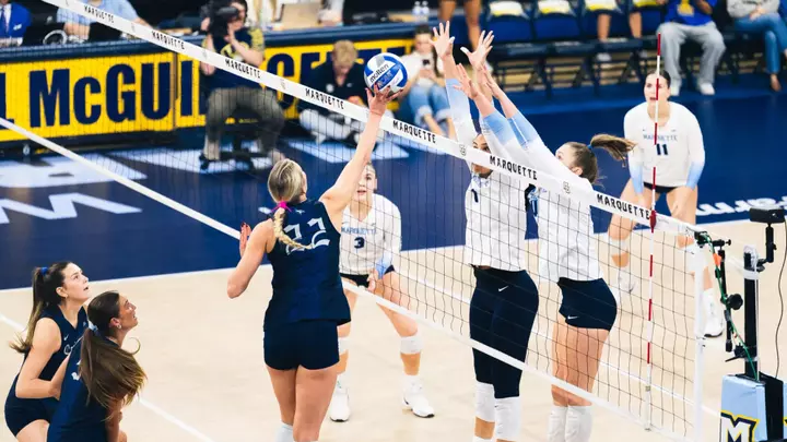 Volleyball Takes Down Marquette to Move Into Tie Atop BIG EAST Image