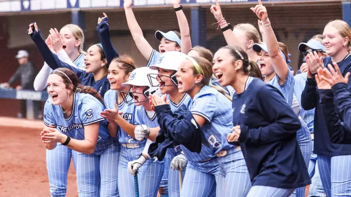 Softball team celebration