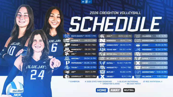 2026 Creighton Volleyball Schedule