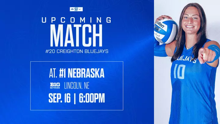 Creighton VB at Nebraska preview graphic