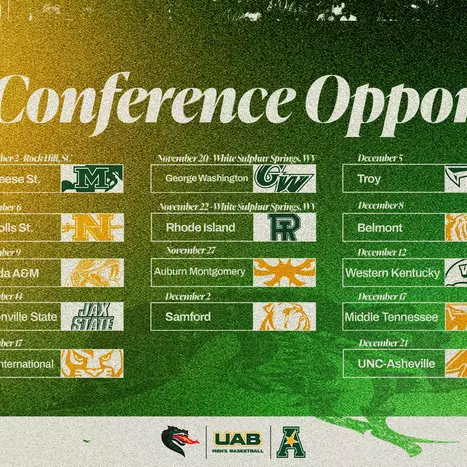 UAB Men’s Basketball Announces Non-Conference Schedule