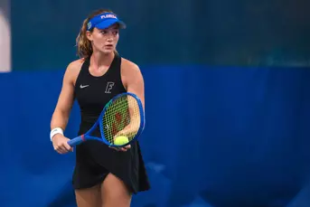 Women's Tennis player Brooke Black serves at the 2026 ITA All-American Championships