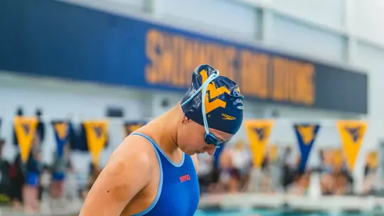 The West Virginia University men's and women's swimming and diving teams host the WVU Invitational on Nov. 20, 2025, at The Peak Health Aquatic Center at Mylan Park in Morgantown, W.Va.
