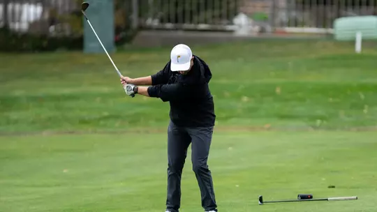 A chip shot of Jack Michael in the Big 12 Match Play Championship