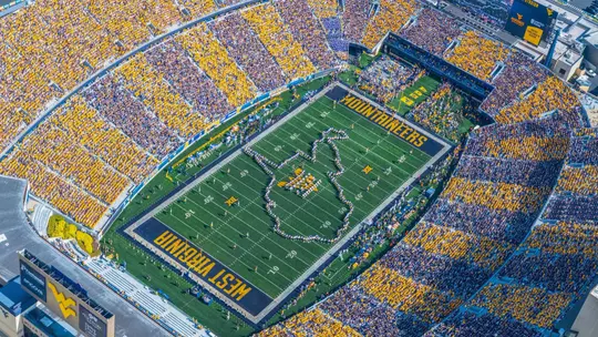 Milan Puskar Stripe the Stadium for a game played in Morgantown in 2026.