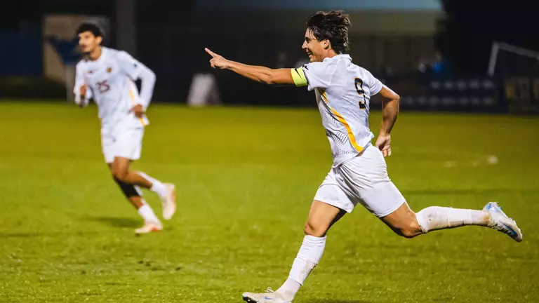 Pablo Pozos celebrates after scoring a goal