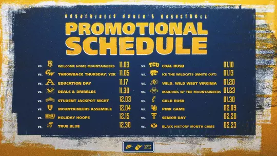 Promo Schedule for WBB 2026-27