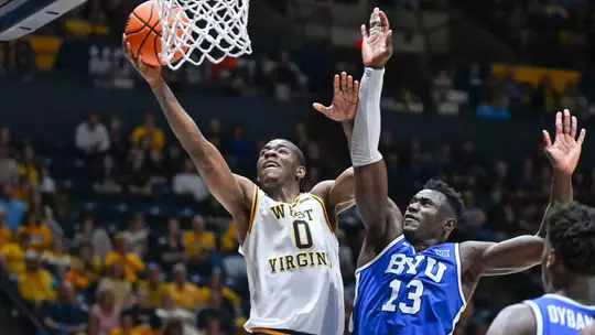 WVU men's basketball game action vs BYU Saturday, Feb. 28, 2026.