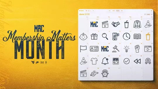 A graphic depicting a calendar for the Mountaineer Athletic Club's Membership Matters Month in June.