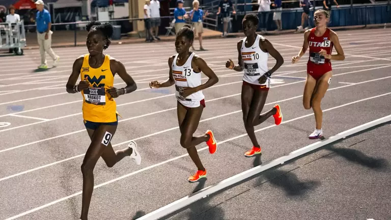 Joy Naukot competing in the 10,000m meters at the Big 12 Outdoor Championships