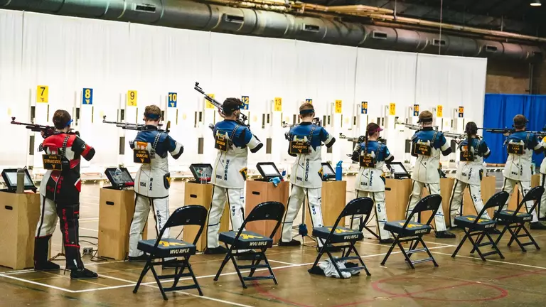 Rifle Team on the line during the 2025-26 season