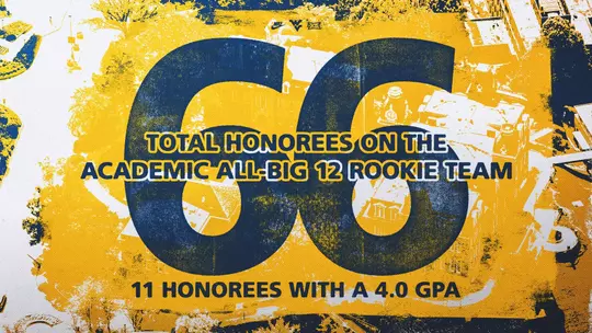 Graphic for the story on the Academic All-Big 12 Rookie Team