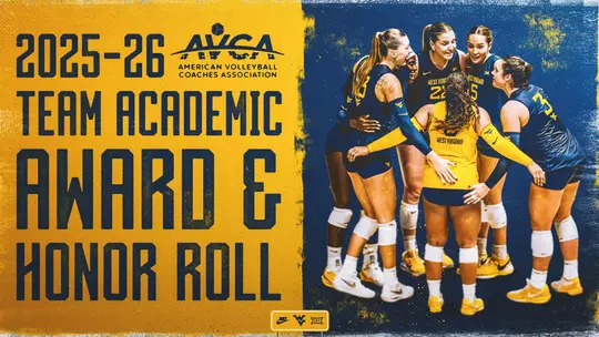 WVU Volleyball receives the AVCA Team Academic Award and Academic Honor Roll for the 2025-26 season