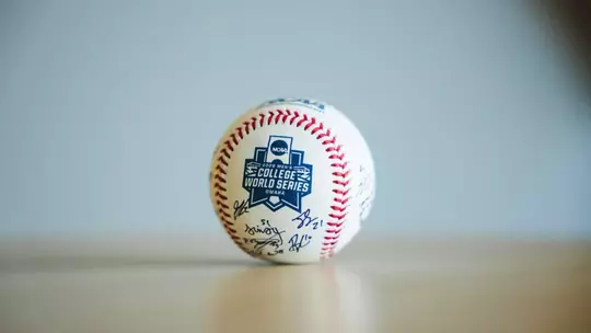 College World Series Baseball Signed by WVU Baseball Team and Coaches
