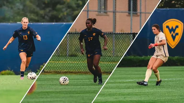 Bailey Herfurth, Anna Hauer and Nyema Ingleton of the West Virginia University women's soccer team were named to the 2026 Preseason Big 12 Team.
