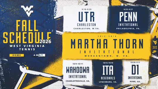 WVU announces the 2026 tennis fall tournament schedule