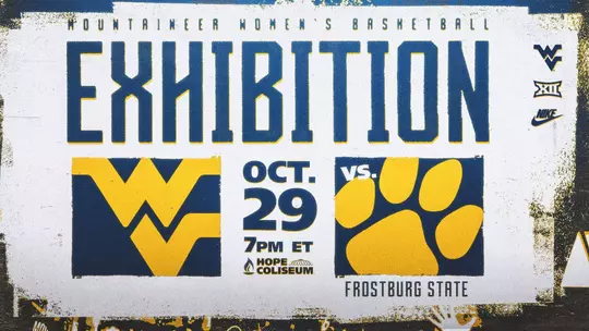 WVU WBB exhibition against Frostburg State has been announced for Oct. 29