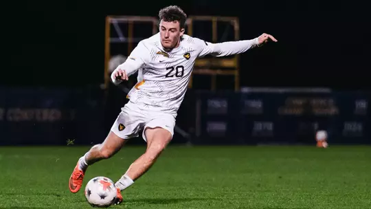 Thomas Bowe in action for the West Virginia men's soccer team